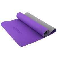 Коврик для йоги STARFIT TPE 173x61x0,5 см, фиолетовый/серый FM-201