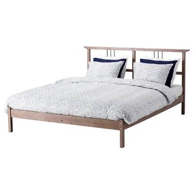 IKEA Каркас кровати серо-коричневый/Лурой РИКЕНЕ 