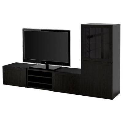 IKEA - БЕСТО Шкаф для ТВ комбин/стеклян дверцы 